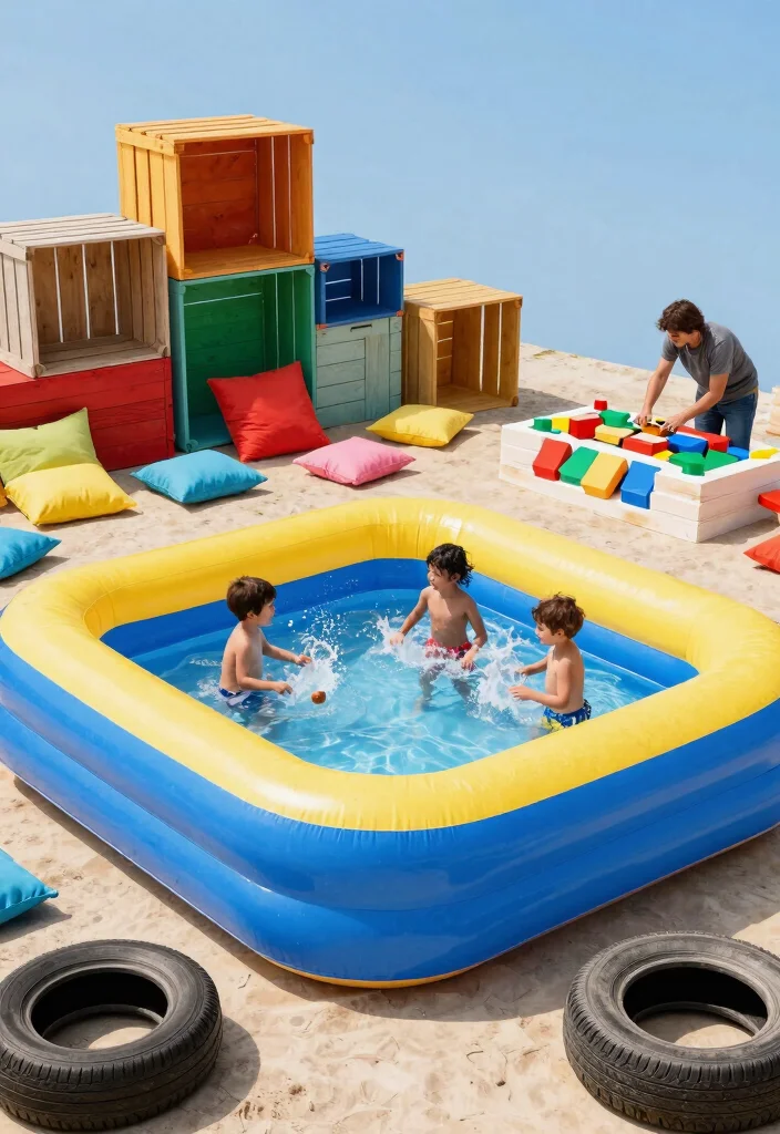 15 Best Backyard Kiddie Pool Ideas Play Areas for Kids 2. DIY Pool with Recycled Materials 0