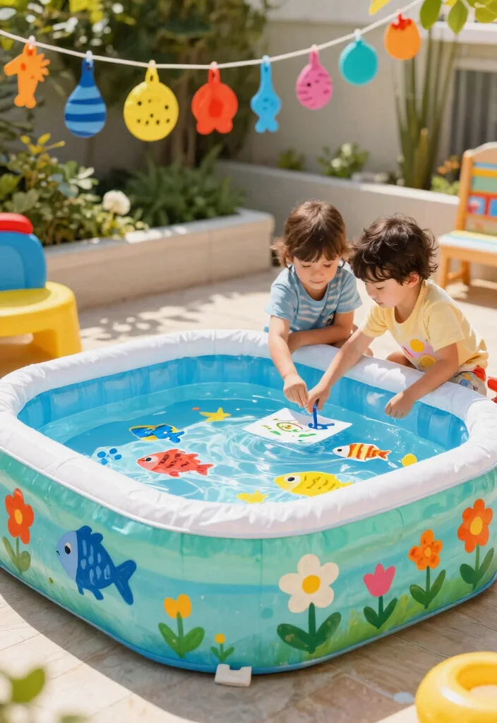 15 Best Backyard Kiddie Pool Ideas Play Areas for Kids 4. Eco Friendly Paint and Decor 0