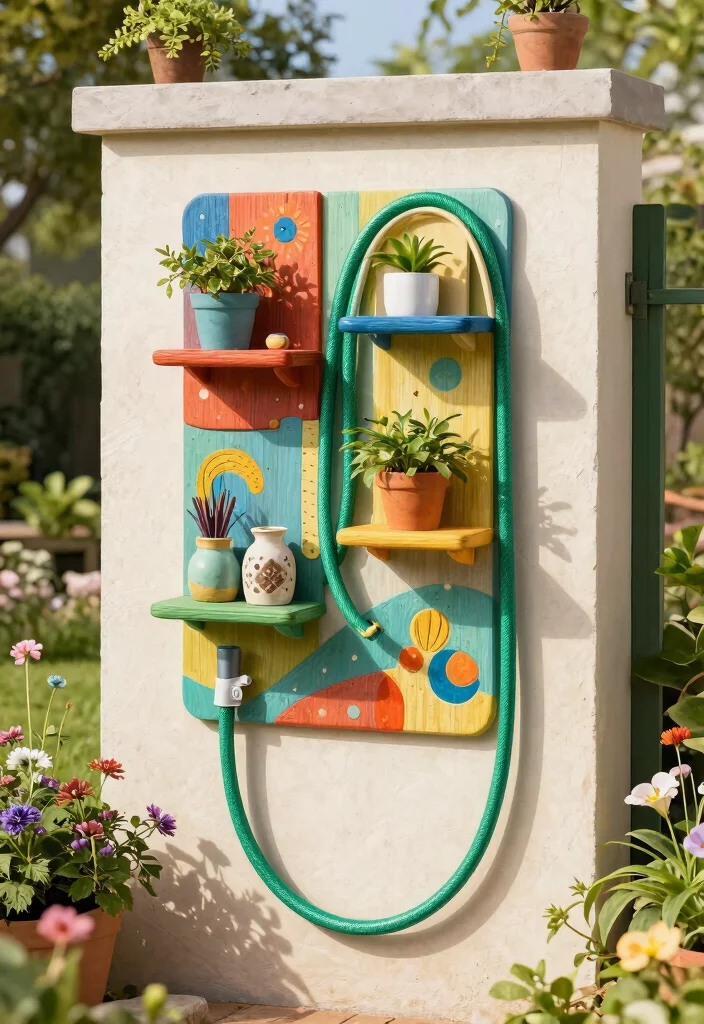 15 Best Hose Storage Ideas for a Clean Backyard 14 15 Best Hose Storage Ideas for a Clean Backyard 14. Creative Wall Art Hose Storage 0