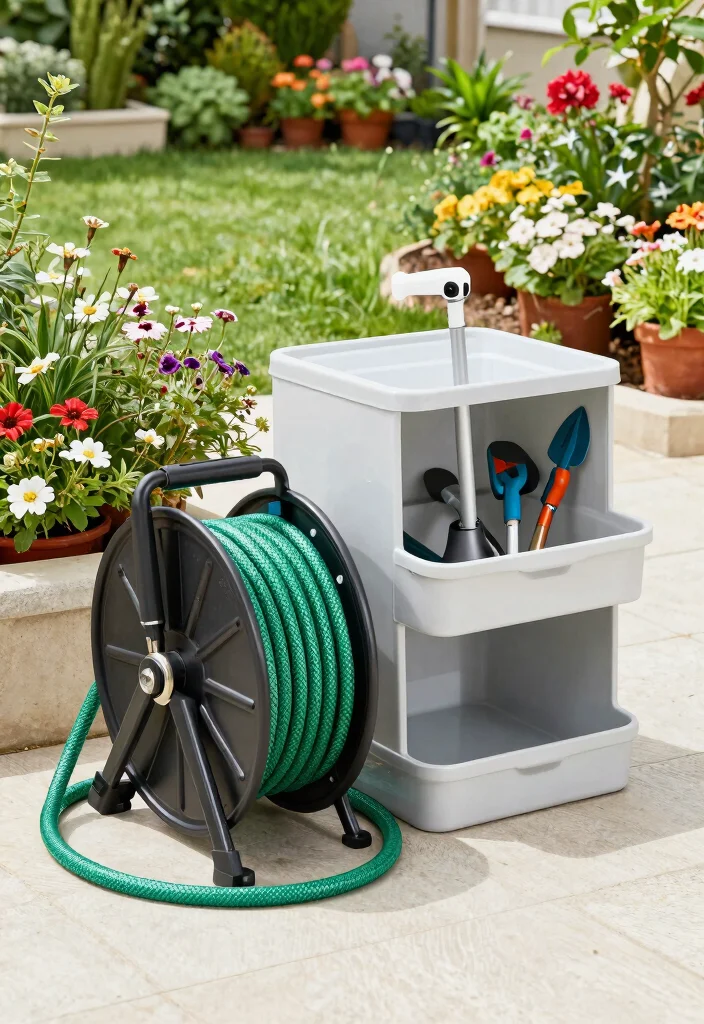 15 Best Hose Storage Ideas for a Clean Backyard 15 15 Best Hose Storage Ideas for a Clean Backyard 15. Hose Management System 0