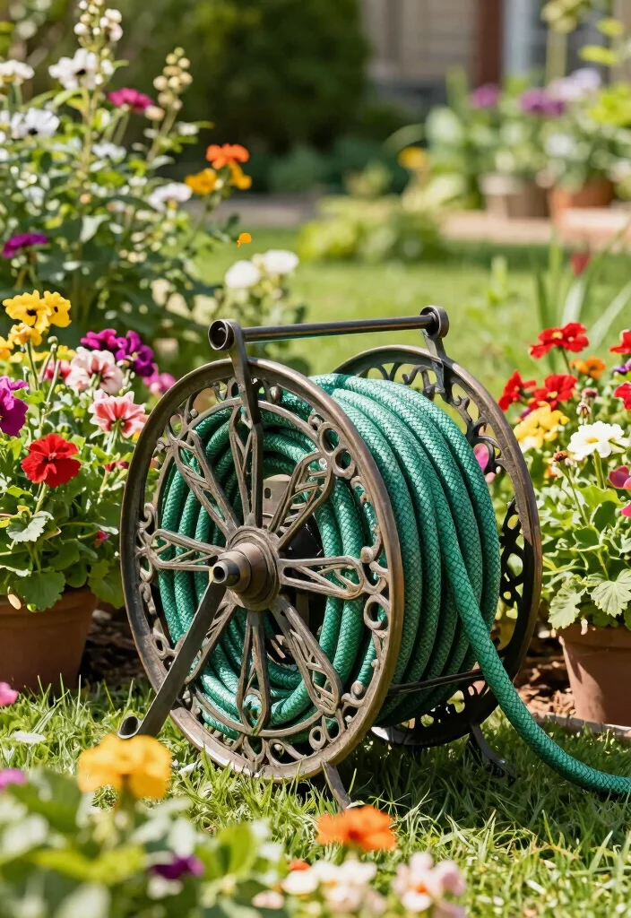 15 Best Hose Storage Ideas for a Clean Backyard 2 15 Best Hose Storage Ideas for a Clean Backyard 2. Decorative Hose Reel 0