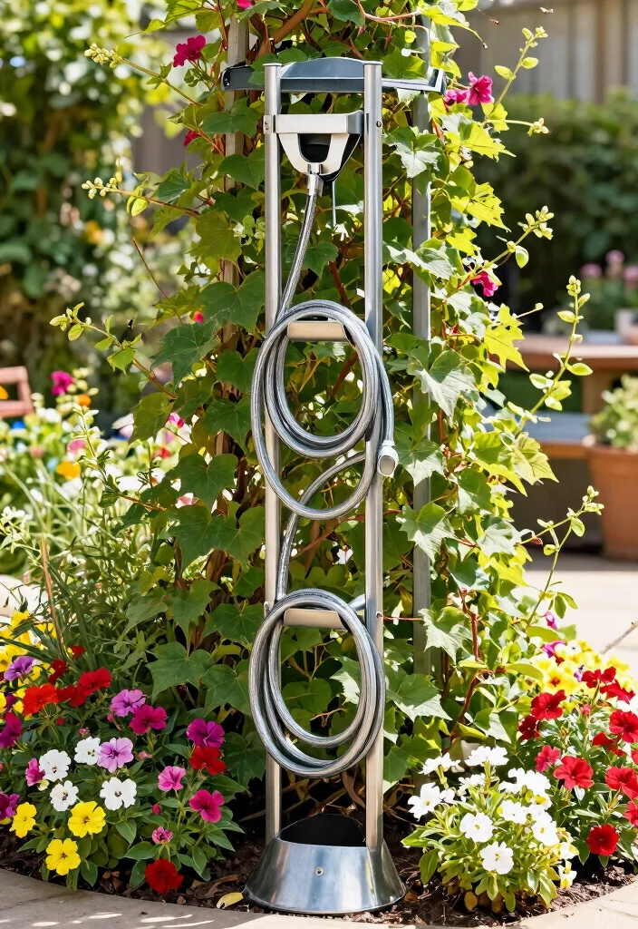 15 Best Hose Storage Ideas for a Clean Backyard 5 15 Best Hose Storage Ideas for a Clean Backyard 5. Vertical Garden Hose Holder 0