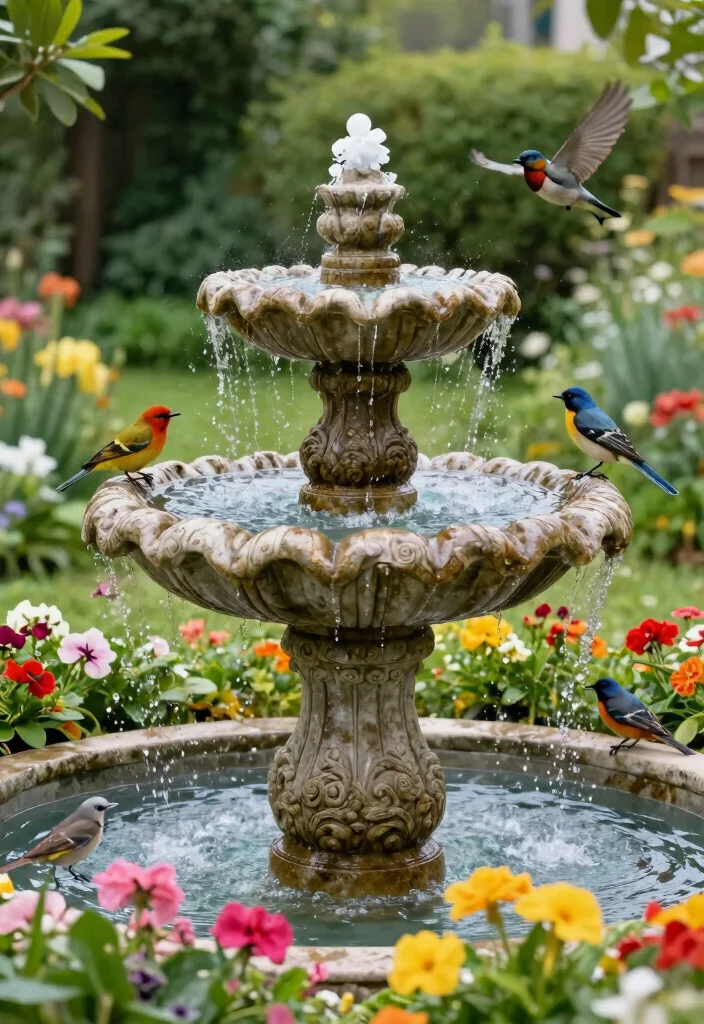 15 Best Outdoor Fountain Suggestions for Eco friendly Landscaping 10. Birdbath Fountains 0
