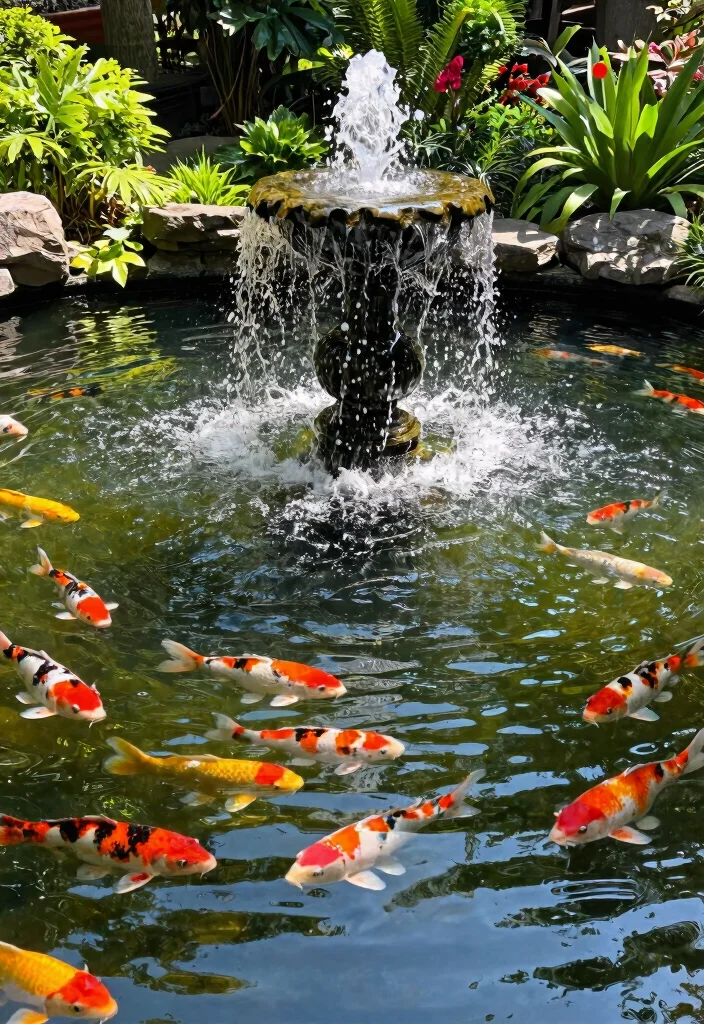 15 Best Outdoor Fountain Suggestions for Eco friendly Landscaping 12. Koi Fountains 0
