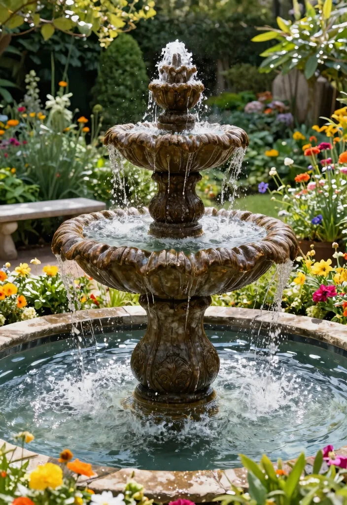 15 Best Outdoor Fountain Suggestions for Eco friendly Landscaping 7. Rustic Tiered Fountains 0