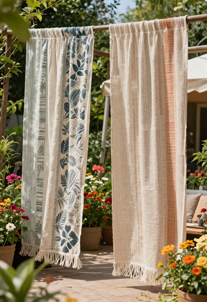 15 Best Outdoor Privacy Curtain Ideas to Hide Neighbors 15. Artisan Craft Curtains 0