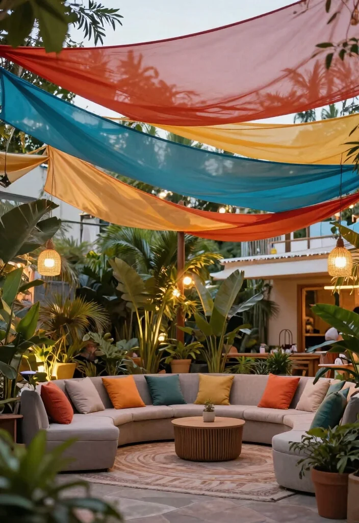 15 Best Outdoor Privacy Curtain Ideas to Hide Neighbors 8. Fabric Canopies 0