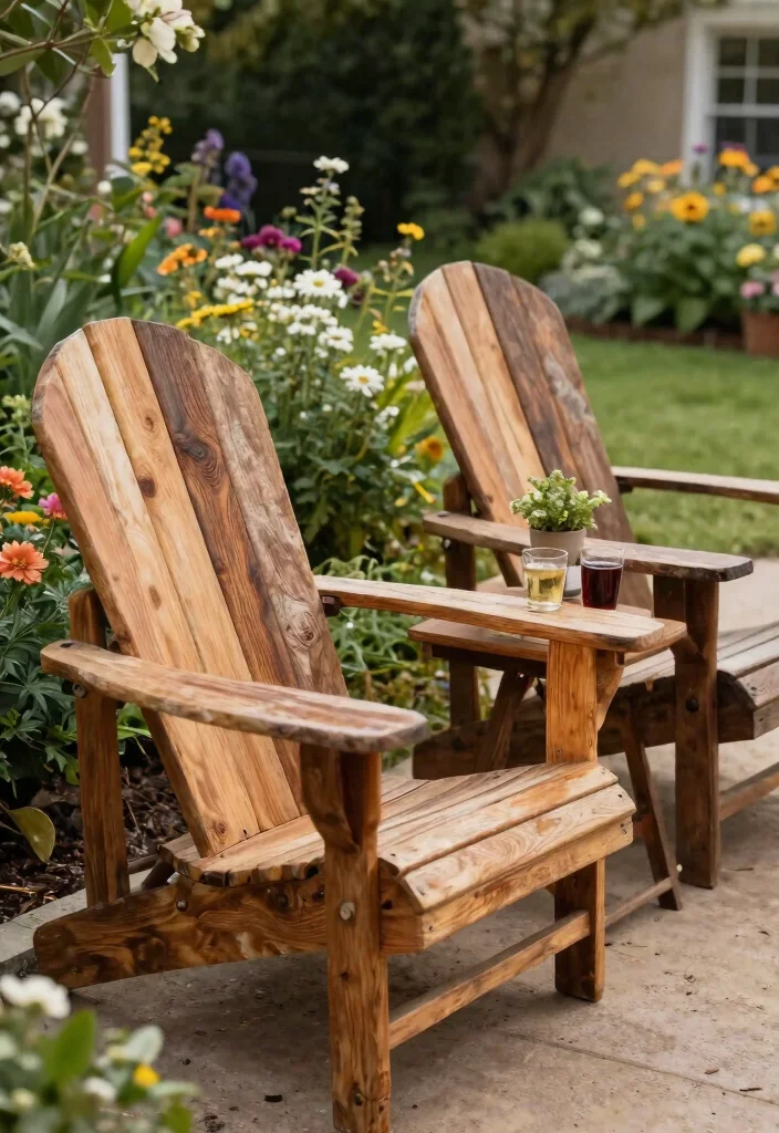 15 Classic Adirondack Chair Ideas for Ultimate Comfort 1. Reclaimed Wood Elegance 0