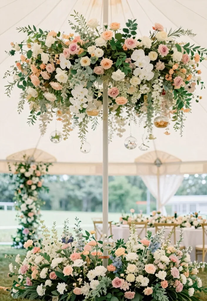15 Dreamy Canopy Tent Wedding Reception Ideas Elegant 1. Ethereal Floral Canopy 0