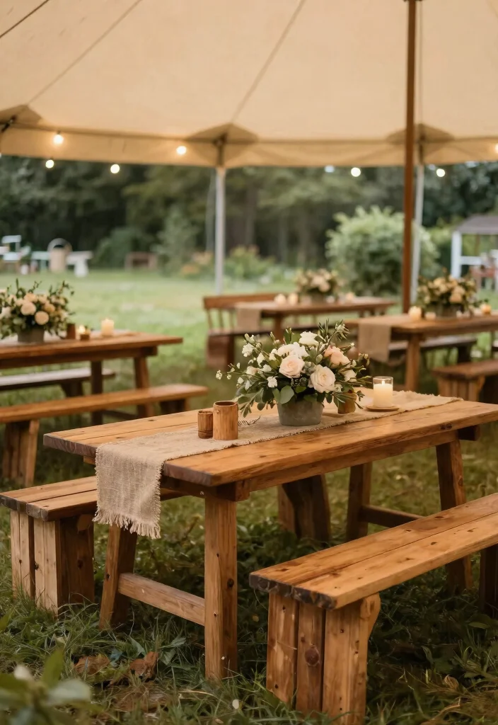 15 Dreamy Canopy Tent Wedding Reception Ideas Elegant 2. Rustic Wooden Accents 0