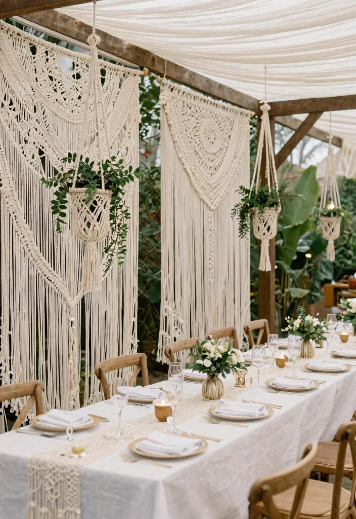 15 Dreamy Canopy Tent Wedding Reception Ideas Elegant 4. Bohemian Macram Decor 0