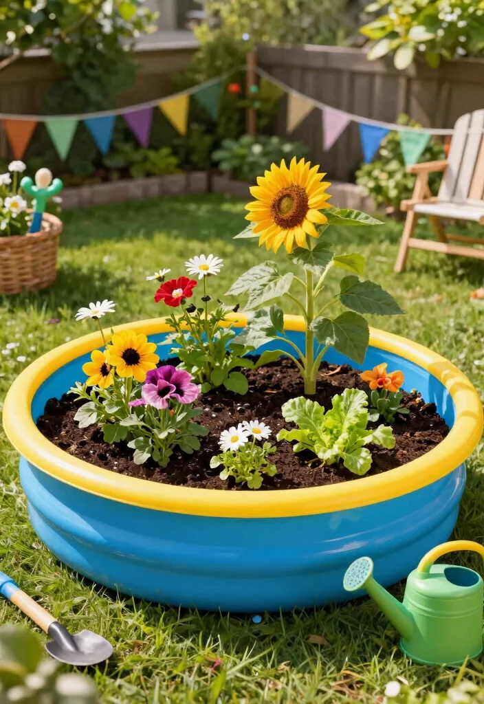 15 Genius Plastic Kiddie Pool Ideas Repurpose Hacks for Sustainable Gardening 1. Colorful Raised Garden Beds 0