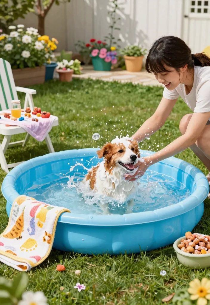 15 Genius Plastic Kiddie Pool Ideas Repurpose Hacks for Sustainable Gardening 11. Outdoor Pet Wash Station 0