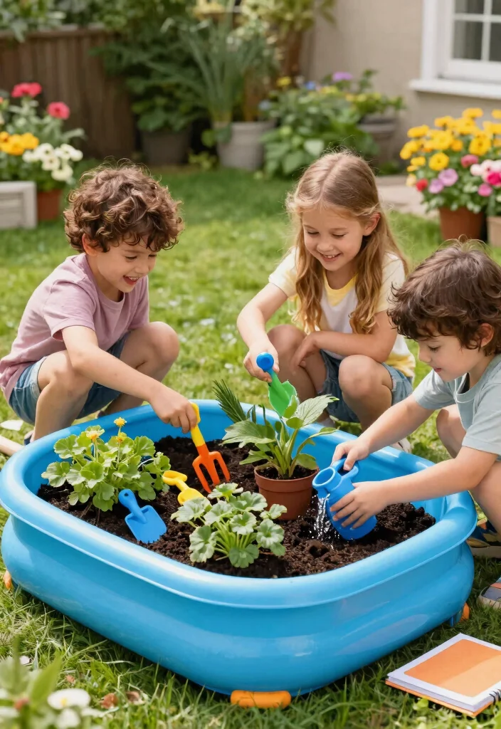15 Genius Plastic Kiddie Pool Ideas Repurpose Hacks for Sustainable Gardening 12. Educational Garden Space 0