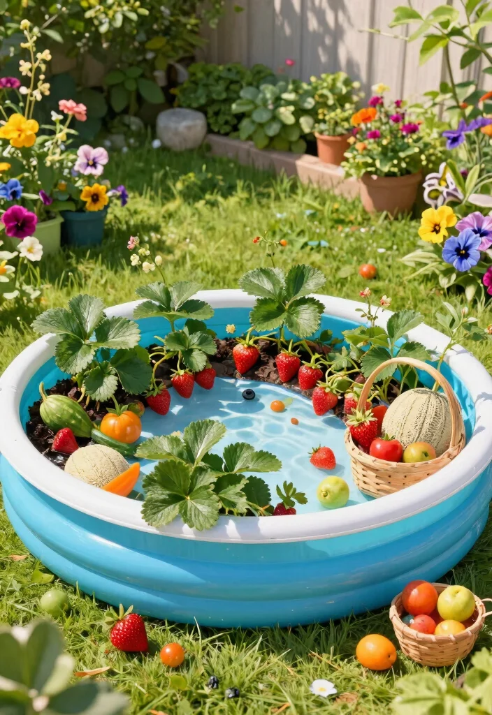 15 Genius Plastic Kiddie Pool Ideas Repurpose Hacks for Sustainable Gardening 15. Summer Fruit Garden 0