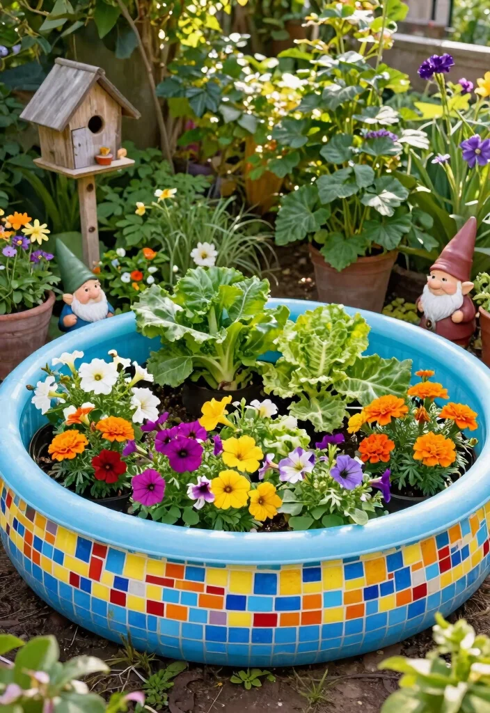 15 Genius Plastic Kiddie Pool Ideas Repurpose Hacks for Sustainable Gardening 5. Quirky Plant Container 0