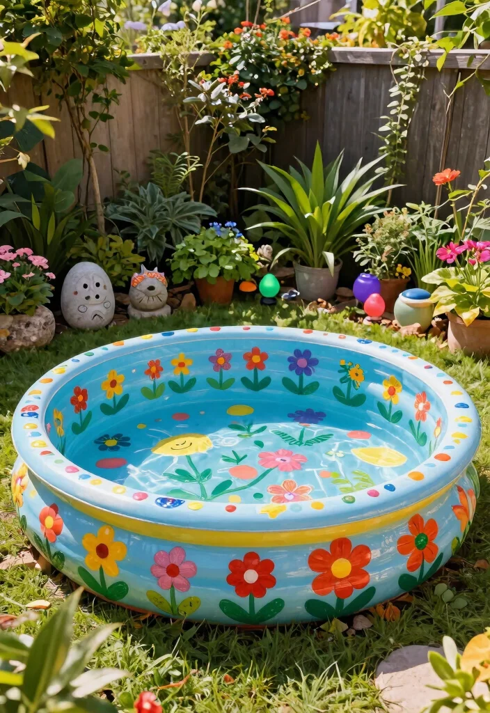 15 Genius Plastic Kiddie Pool Ideas Repurpose Hacks for Sustainable Gardening 8. Artsy Garden Decor 0