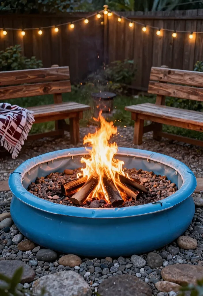 15 Genius Plastic Kiddie Pool Ideas Repurpose Hacks for Sustainable Gardening 9. Stylish Fire Pit 0