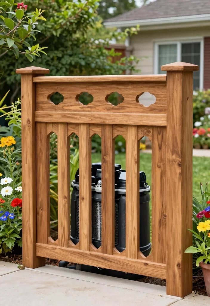 15 Genius Pool Filter Enclosure Ideas Hide the Equipment 14. Stylish Privacy Panel 0