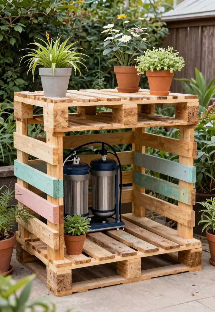 15 Genius Pool Filter Enclosure Ideas Hide the Equipment 5. DIY Pallet Enclosure 0