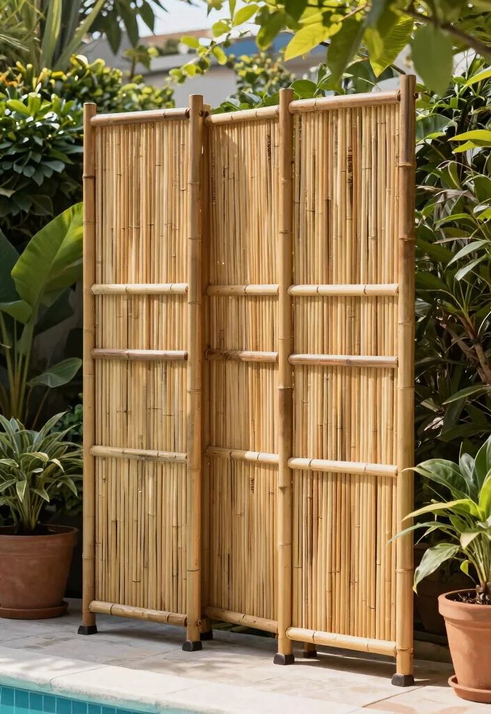 15 Genius Pool Filter Enclosure Ideas Hide the Equipment 6. Elegant Bamboo Screens 0