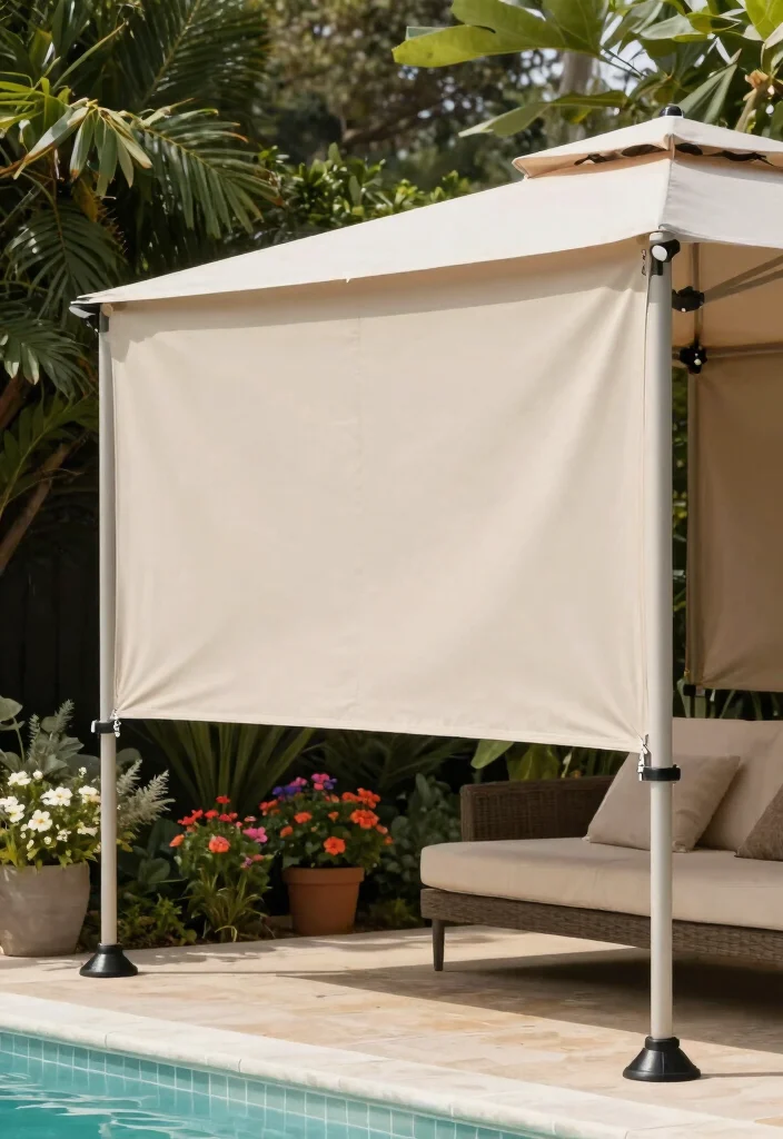 15 Genius Pool Filter Enclosure Ideas Hide the Equipment 9. Fabric Canopy 0