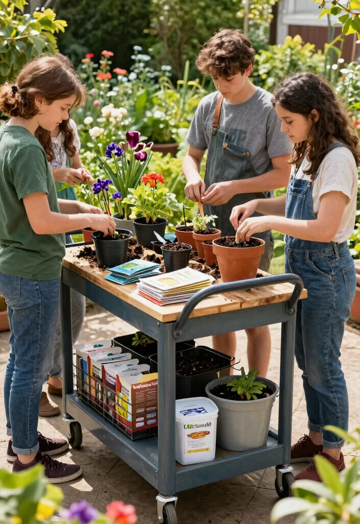 15 Genius Utility Cart Organization Ideas Must Try 15. Gardening Workshop Cart 0