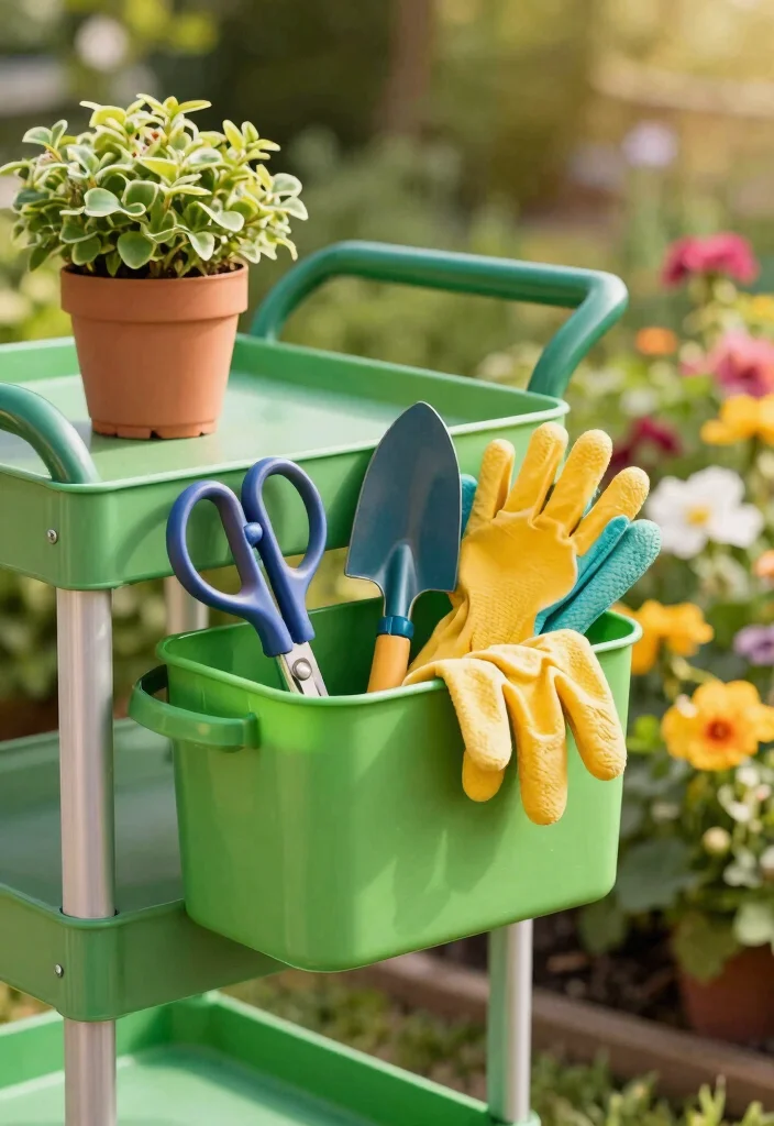 15 Genius Utility Cart Organization Ideas Must Try 2. Tool Caddy Attachment 0