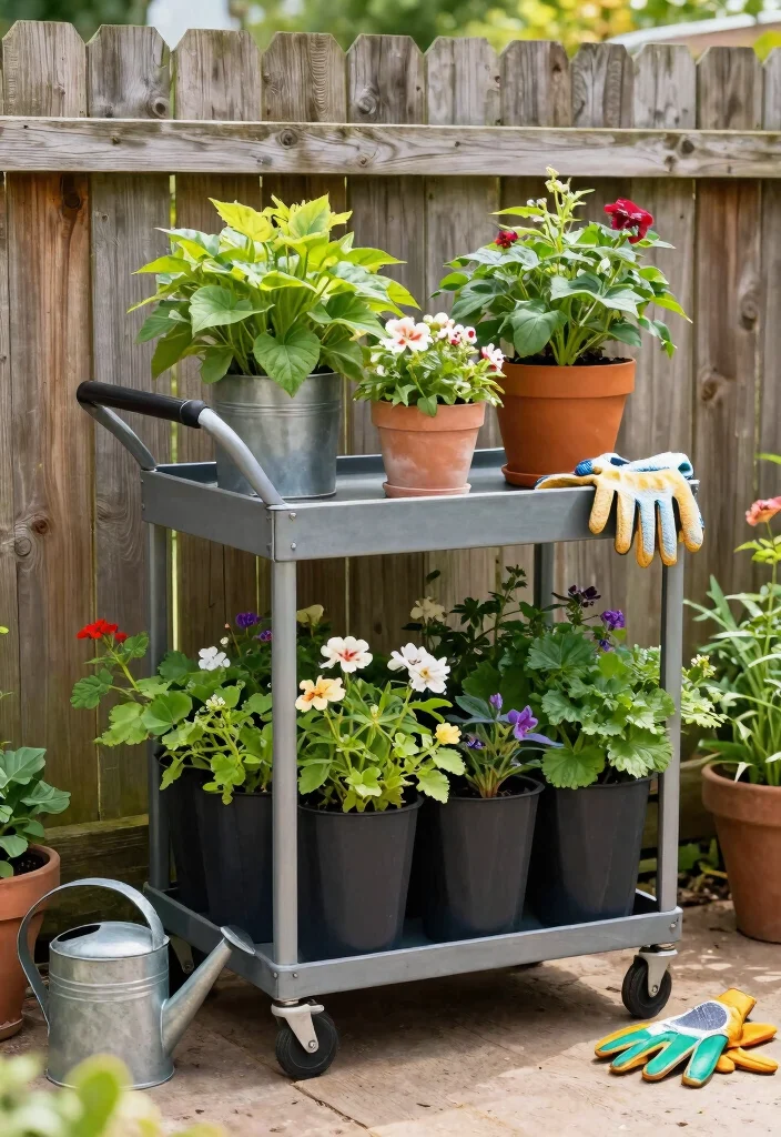 15 Genius Utility Cart Organization Ideas Must Try 6. Vertical Gardening Cart 0