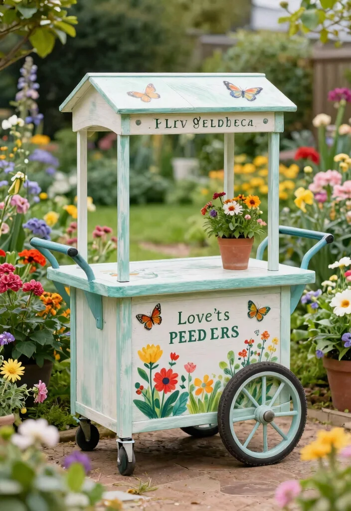 15 Genius Utility Cart Organization Ideas Must Try 7. Garden Art Utility Cart 0