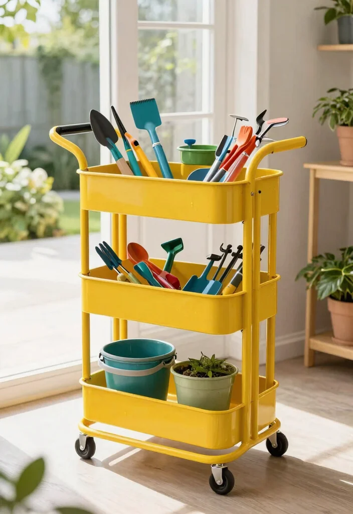 15 Smart Tool Shed Organization Ideas to Maximize Your Space 8. Rolling Tool Carts 0
