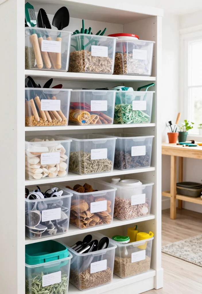 15 Smart Tool Shed Organization Ideas to Maximize Your Space 9. Clear Storage Bins 0