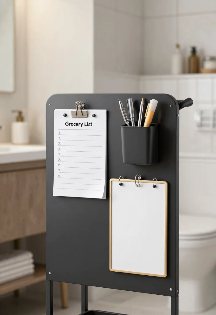15 Stylish Utility Cart Ideas for Bathroom Storage Solutions 15. Simple Grocery List Station 0