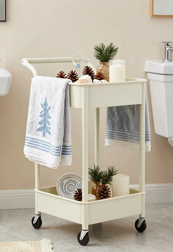 15 Stylish Utility Cart Ideas for Bathroom Storage Solutions 6. Seasonal Decor and Essentials 0