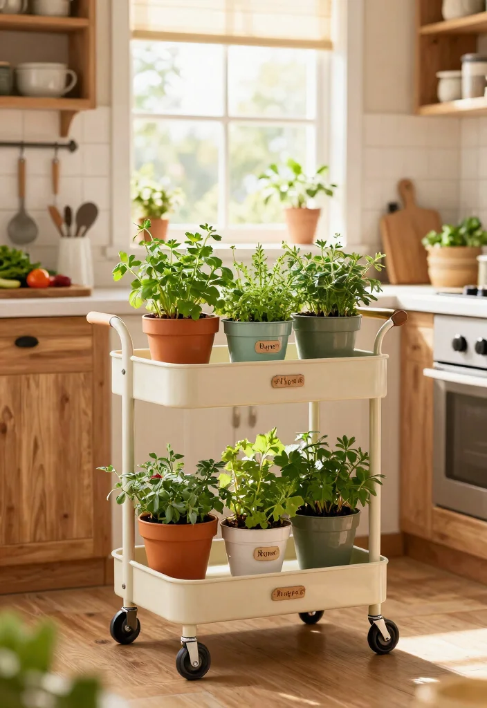 17 Practical Utility Cart Storage Ideas for Small Apartments 1 17 Practical Utility Cart Storage Ideas for Small Apartments 1. Herb Garden on Wheels 0