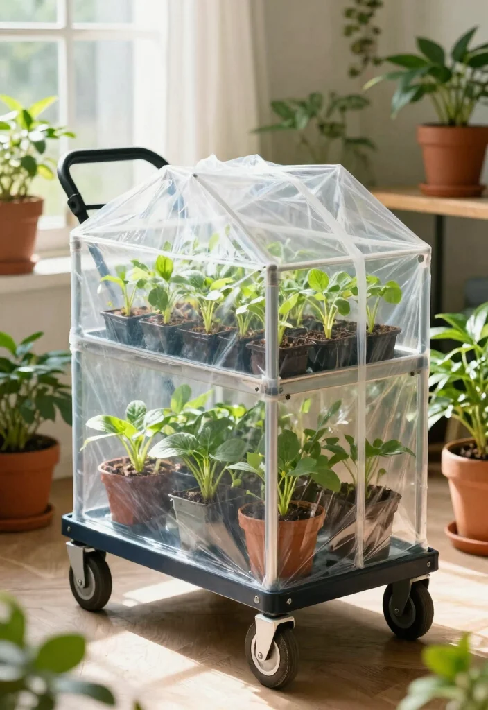 17 Practical Utility Cart Storage Ideas for Small Apartments 10 17 Practical Utility Cart Storage Ideas for Small Apartments 10. Mobile Greenhouse Cart 0