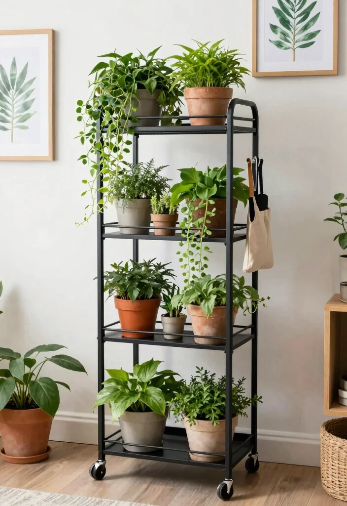 17 Practical Utility Cart Storage Ideas for Small Apartments 2 17 Practical Utility Cart Storage Ideas for Small Apartments 2. Vertical Garden Cart 0