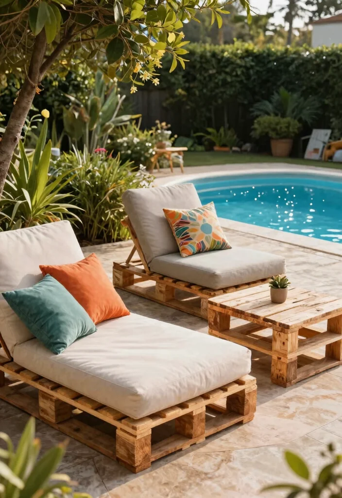 17 Relaxing Patio Lounge Chair Ideas by the Pool 14. DIY Pallet Lounge Chairs 0