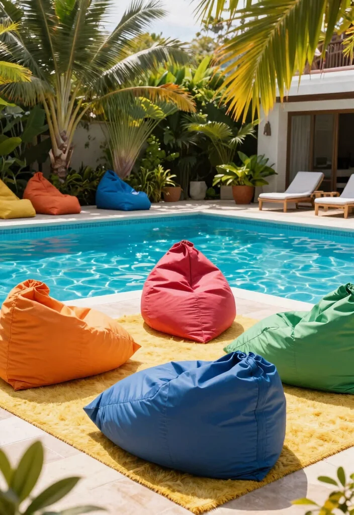 17 Relaxing Patio Lounge Chair Ideas by the Pool 15. Stylish Bean Bags 0