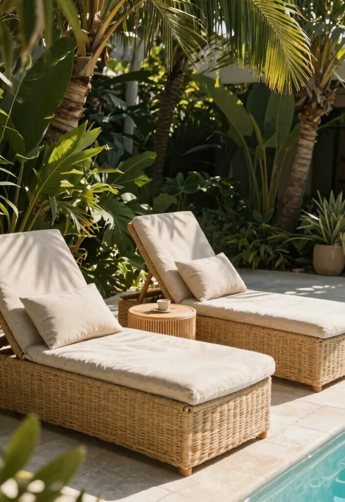 17 Relaxing Patio Lounge Chair Ideas by the Pool 6. Natural Fiber Lounge Chairs 0