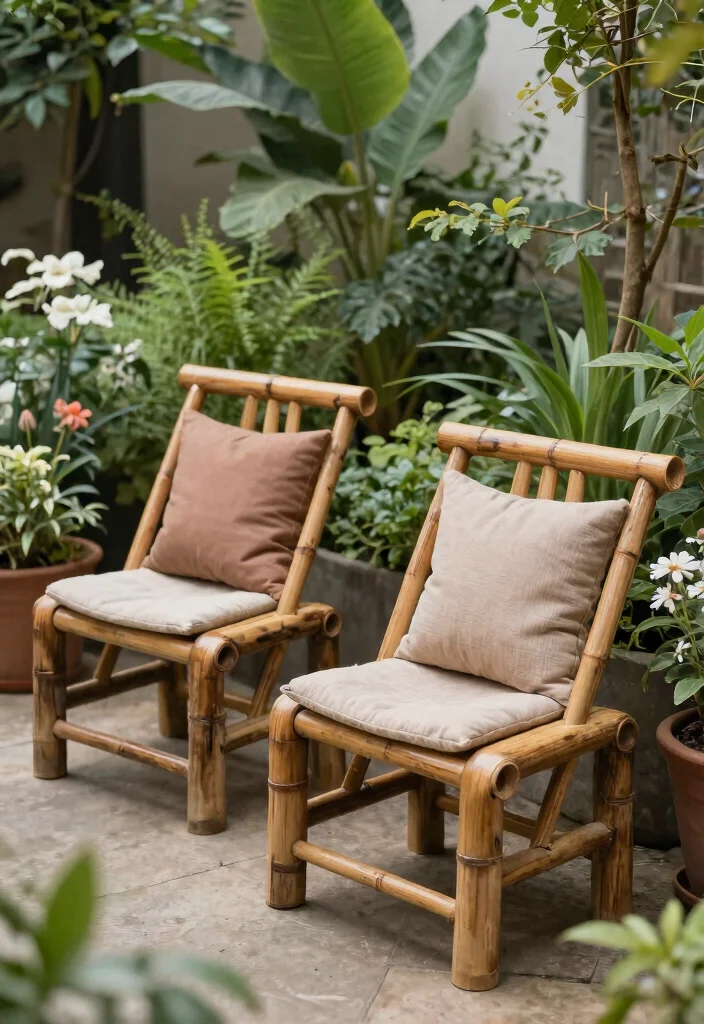 20 Stunning Patio Chair Inspiration Photos to Pin 15. Nature Inspired Bamboo Chairs 0