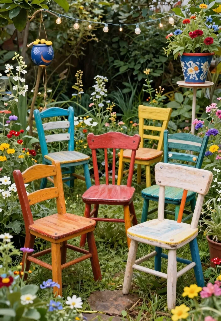 20 Stunning Patio Chair Inspiration Photos to Pin 4. Colorful Upcycled Creations 0