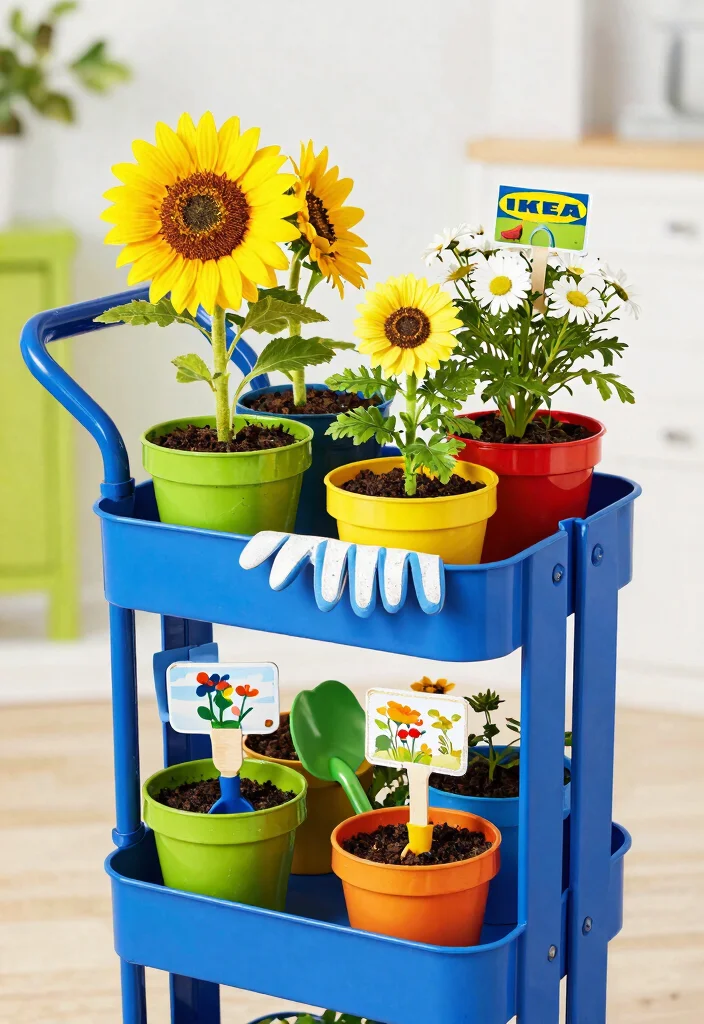 21 Best Ikea Utility Cart Ideas and Decor Styling Hacks 13. Kids Gardening Corner 0