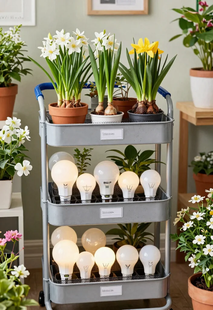 21 Best Ikea Utility Cart Ideas and Decor Styling Hacks 15. Beautifully Organized Bulb Display 0