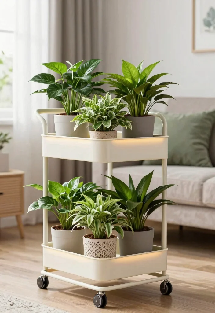 21 Best Ikea Utility Cart Ideas and Decor Styling Hacks 17. Stylish Indoor Plant Stand 0