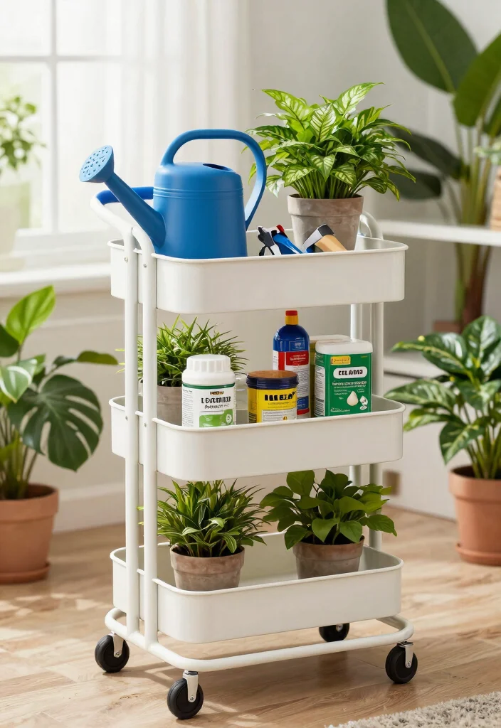 21 Best Ikea Utility Cart Ideas and Decor Styling Hacks 19. Easy Care Plant Caddy 0