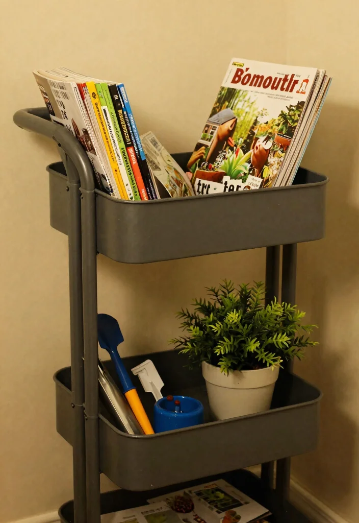 21 Best Ikea Utility Cart Ideas and Decor Styling Hacks 20. Compact Garden Library 0
