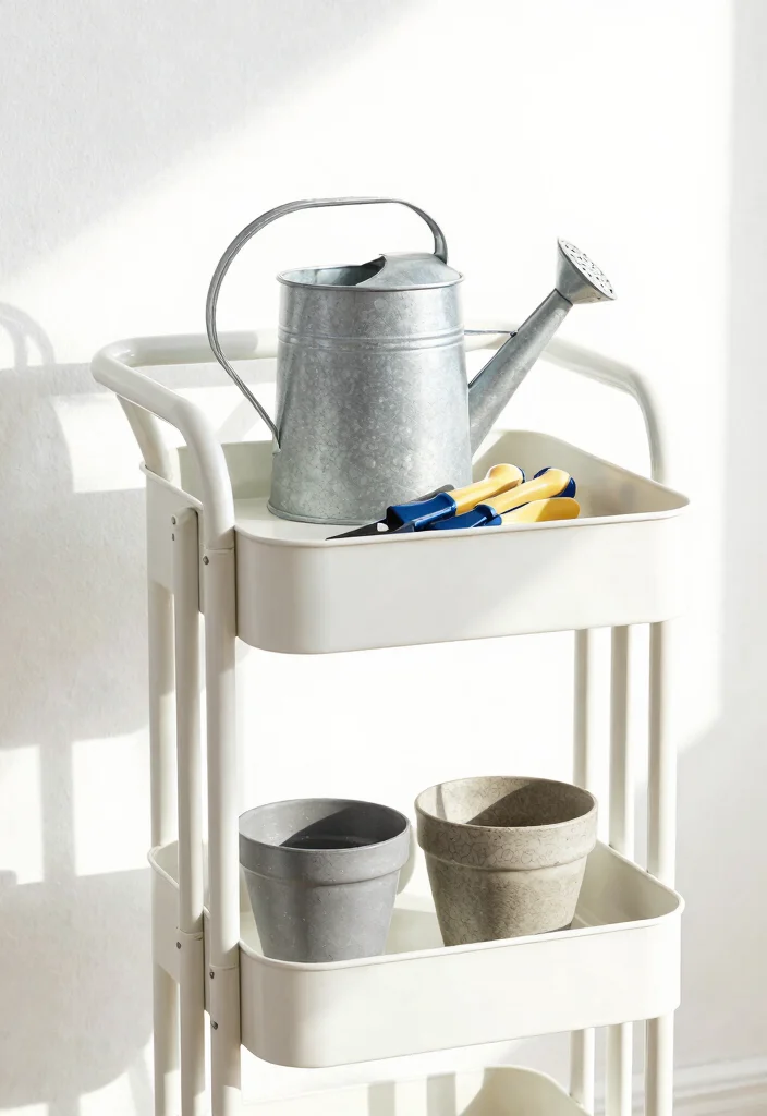21 Best Ikea Utility Cart Ideas and Decor Styling Hacks 21. Minimalist Garden Essentials Cart 0