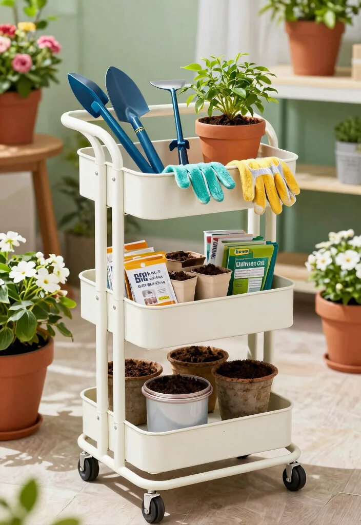 21 Best Ikea Utility Cart Ideas and Decor Styling Hacks 4. Crafty Gardening Station 0