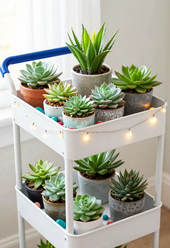 21 Best Ikea Utility Cart Ideas and Decor Styling Hacks 5. Indoor Succulent Bar 0